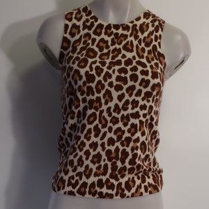 J. Crew Leopard Print Sleeveless Sweater XS